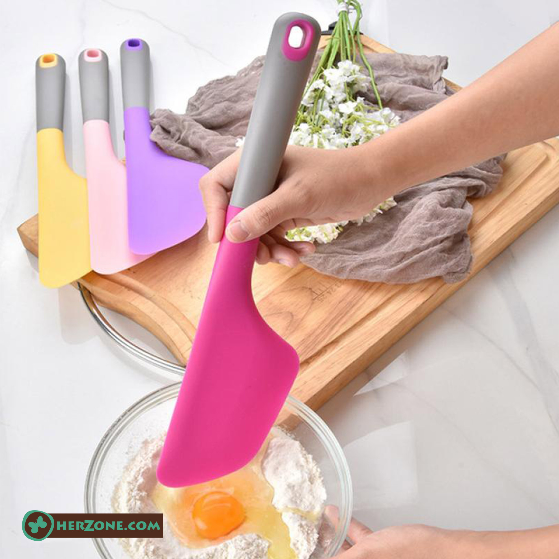 Pink Silicone Cake Spatula