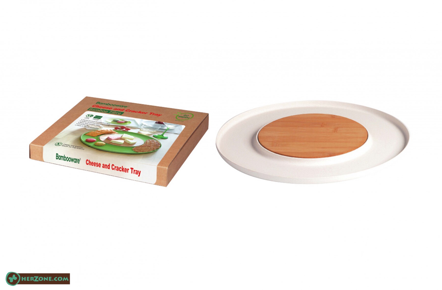 Shop online Bamboo fibre Snack Plate , White Colour With best prices in